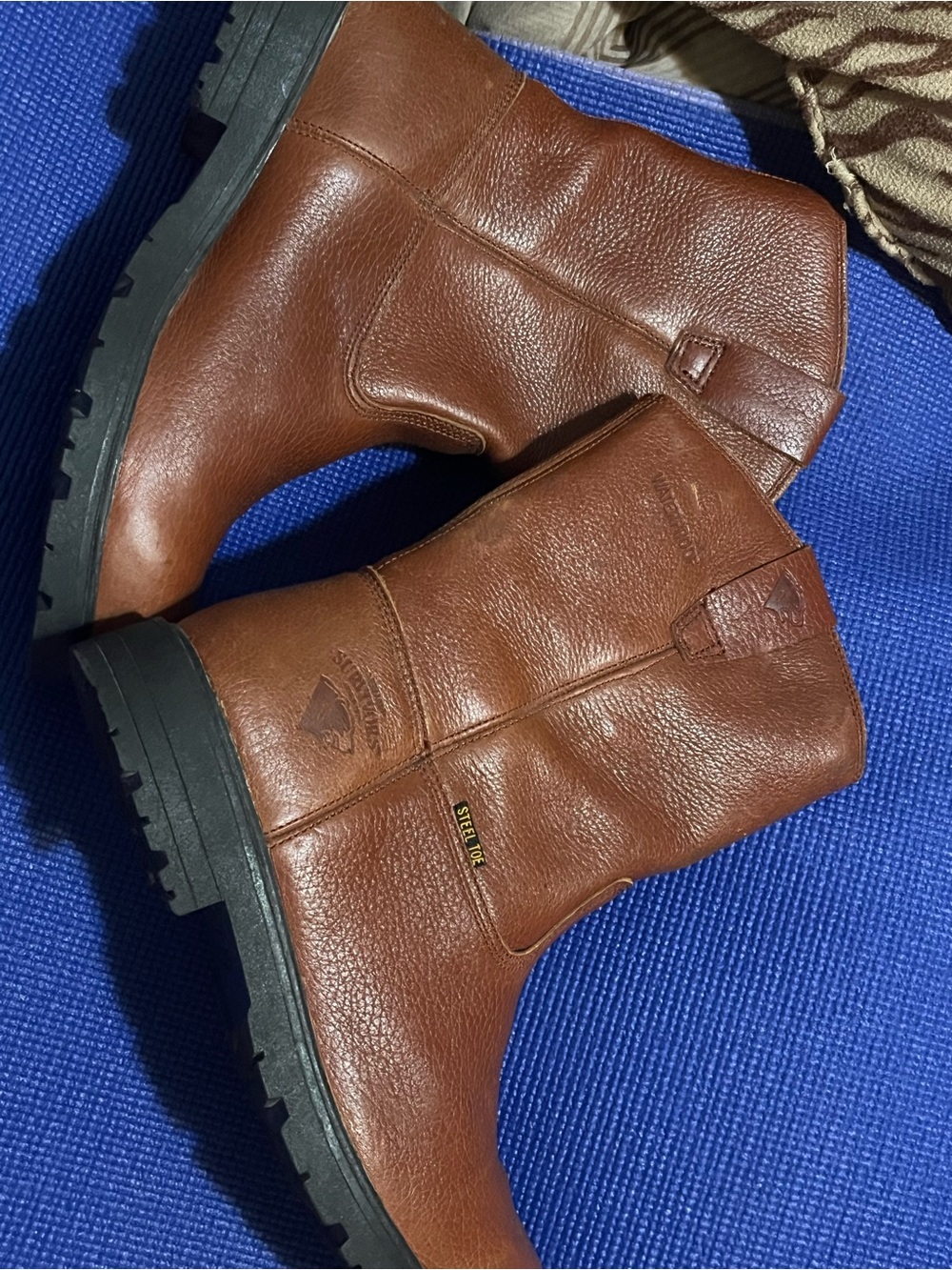Brown Steel-Toe Leather Work Boots - Men